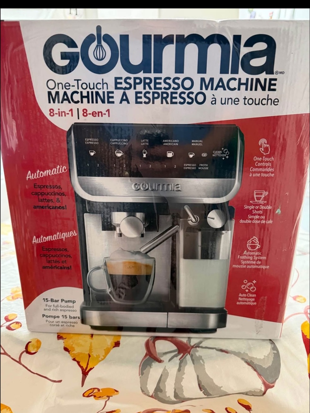 Gourmia One-Touch Espresso Machine - Silver